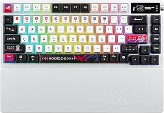 ROG Azoth X Wireless Mechanical Gaming Keyboard – 75% TKL, Tri-Mode Connectivity, Hot Swappable Pre-lubed ROG NX V2 Snow Linear Switches, South-Facing PCB, PBT Keycaps, PC/Mac Support - White