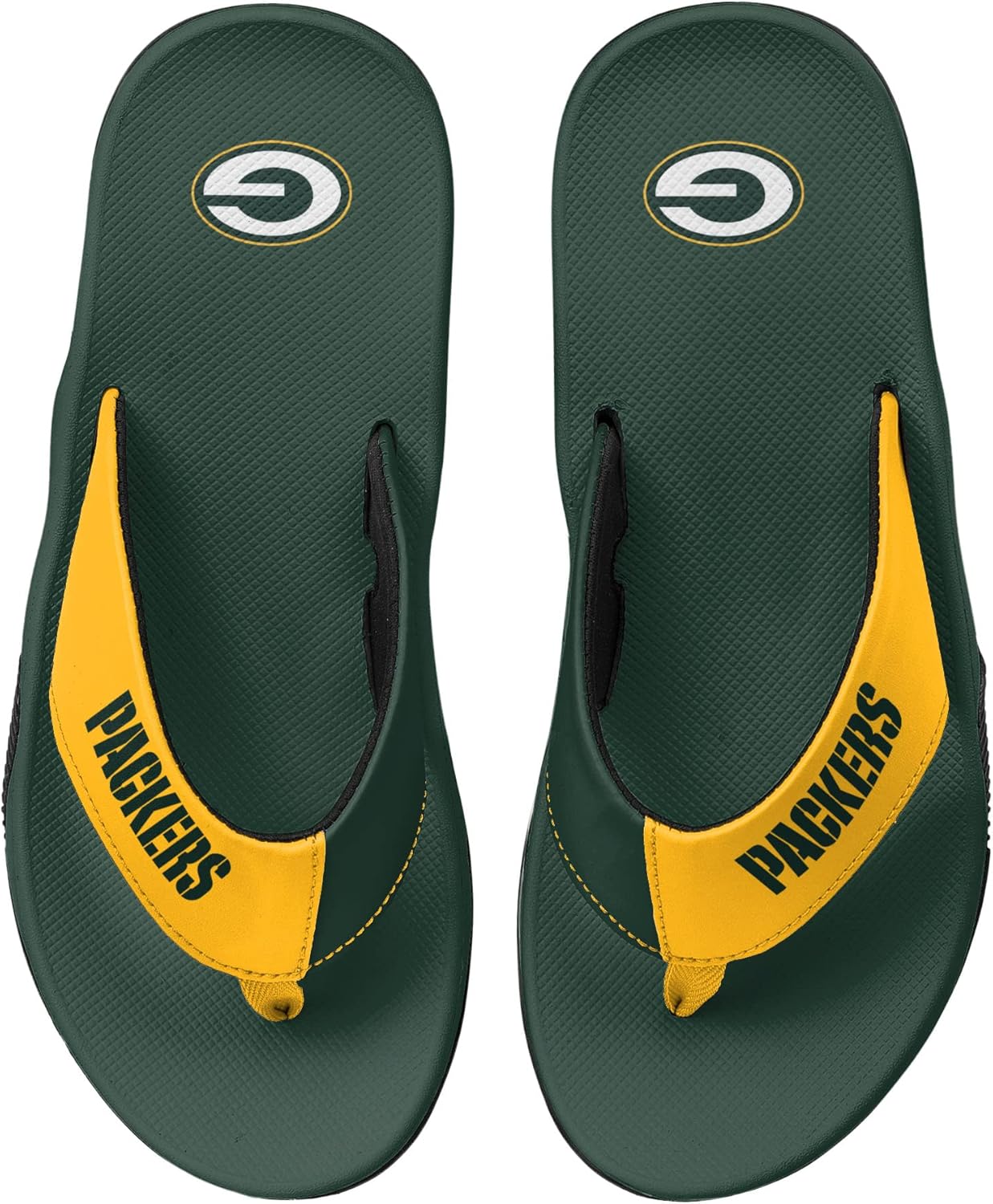 FOCO Men's NFL Logo Team Color Contour Sandals Flip Flops