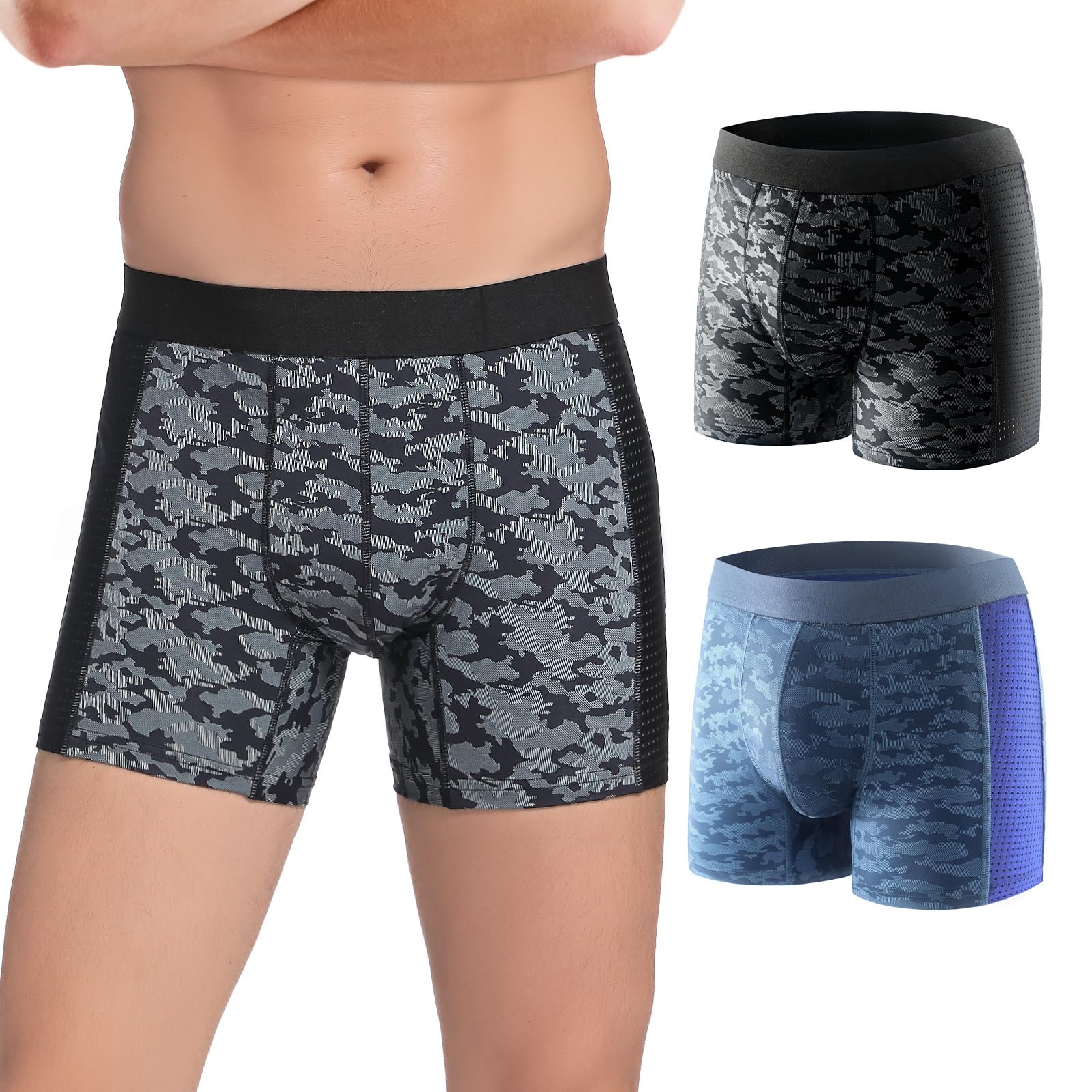 Carer Incontinence Underwear for Men Washable Mens Incontinence Underwear for Bladder Leakage 80ML Breathable Reusable Leak Proof Underwear for Men Incontinence Boxer Briefs 2 Pack, Large