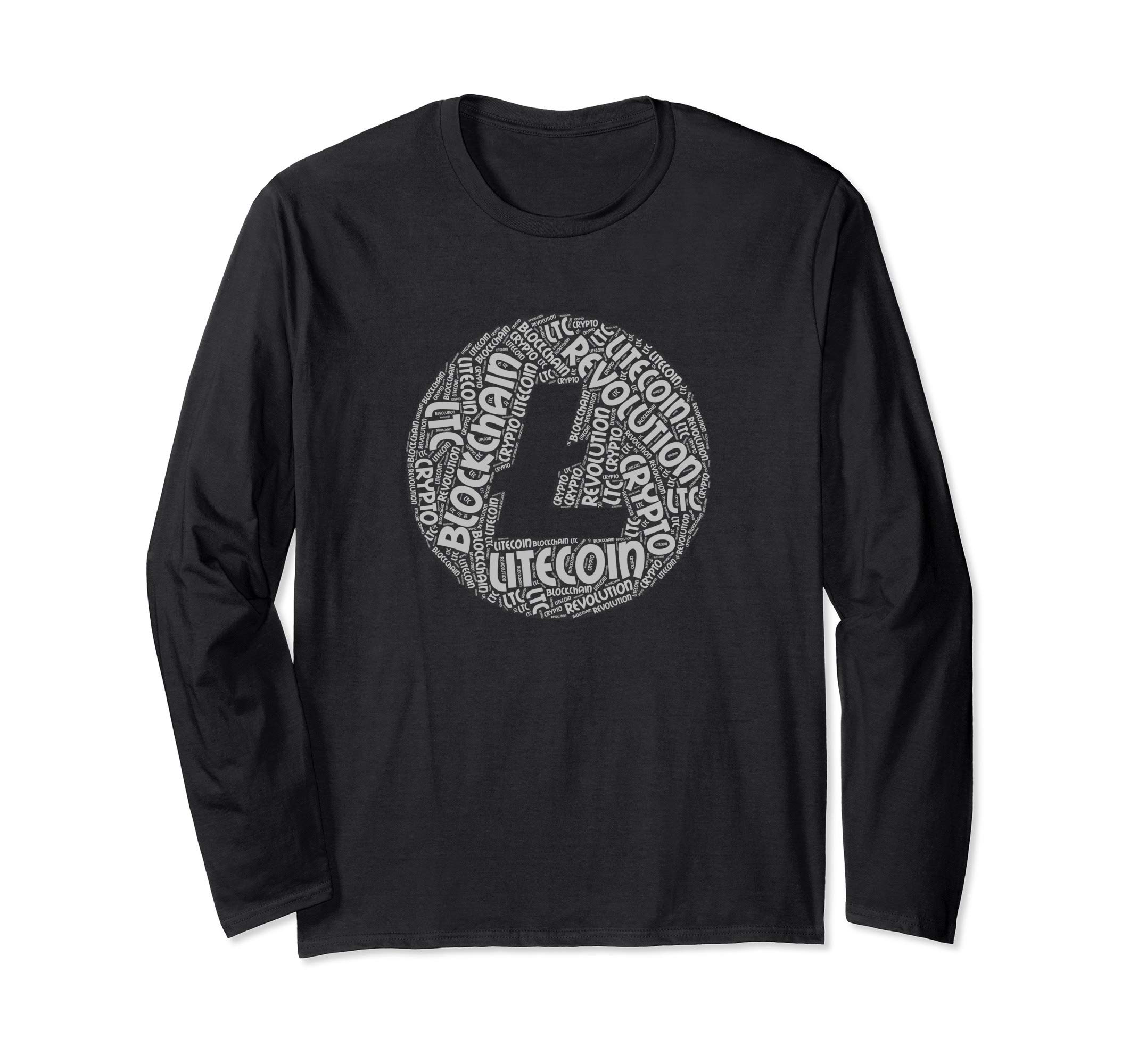 Litecoin Revolution BlockChain Crypto Word Design Long Sleeve T-Shirt