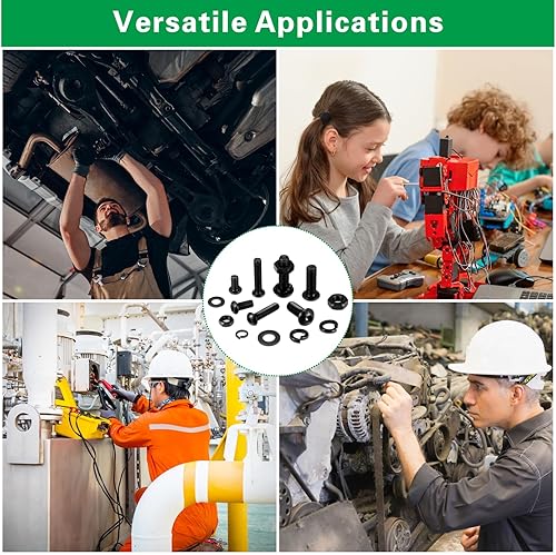 Miniatura 7 de Juego surtido de 447 tuercas y pernos métricos, surtido de tornillos M6 M8, varios tornillos de máquina, tuercas y arandelas con llaves hexagonales,