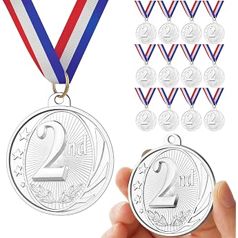 GeeRic Medal for Children Pack of 12 Winners Medal for School Children Winner Medals Super Medals Podium Children's Birthday Children Love This Medal