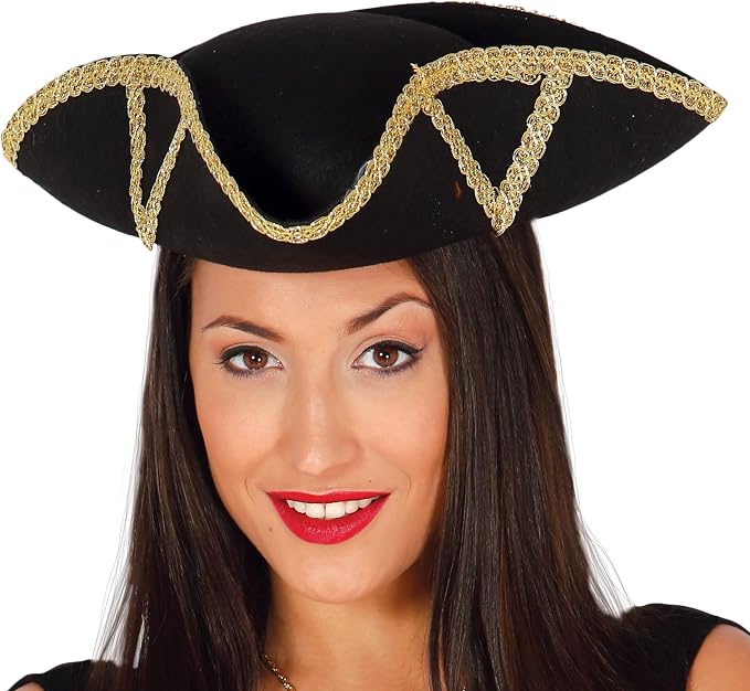 Guirca Cappello tricorno pirata marchese marchesa carnevale adulto 13384  T.U : Amazon.it: Abbigliamento