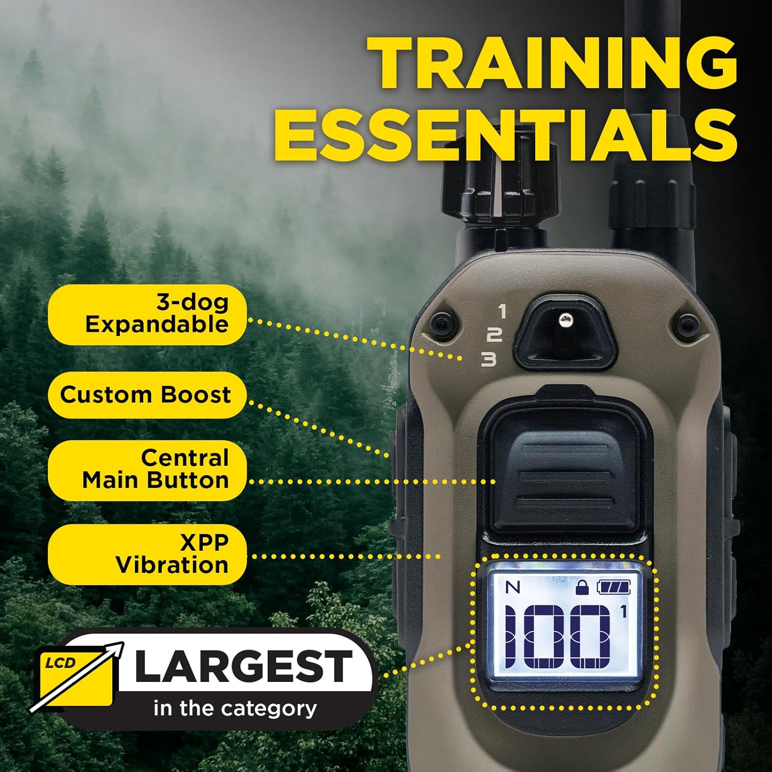 Dogtra ARC-X E-Collar for Dog Training - 3/4 Mile Range, for Dogs 15 lbs+, Slim Design, IPX9K Waterproof, 100 Stimulation Levels, Vibration, Tone, Rechargeable - Dog Owners and Professional Trainers