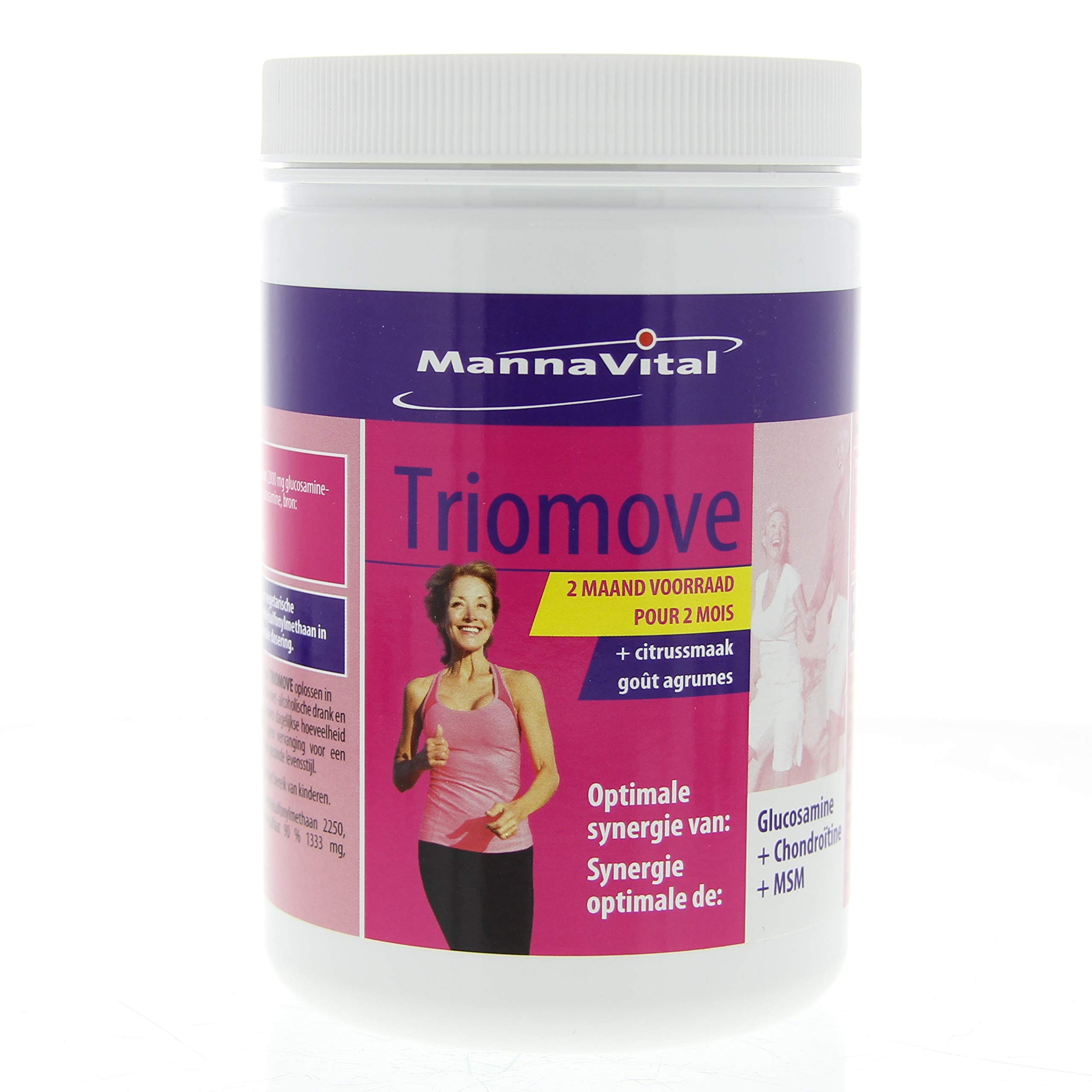 Triomove Glucosamine en Poudre, 480g, Vanille, Glucosamine Végétarienne 1500mg, avec Chondroïtine et MSM, Vitamine C