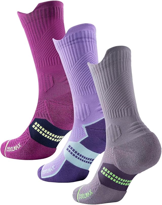Calzini da Running Compression in Bamboo con Coolmax - Anti-VescicheperTrekking & Palestra VescicheCon Cuscino a Zone Ventilazione Rete Supporto