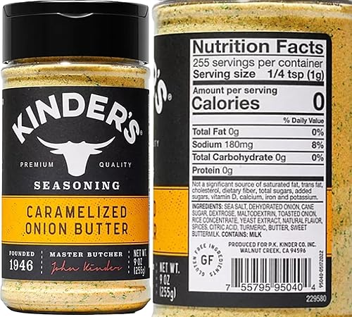 Miniatura 2 de Kinders Seasoning Prime Steak con ajo negro y trufa (7.9 onzas) y condimento de mantequilla de cebolla caramelizada (9 onzas) es libre de gluten,