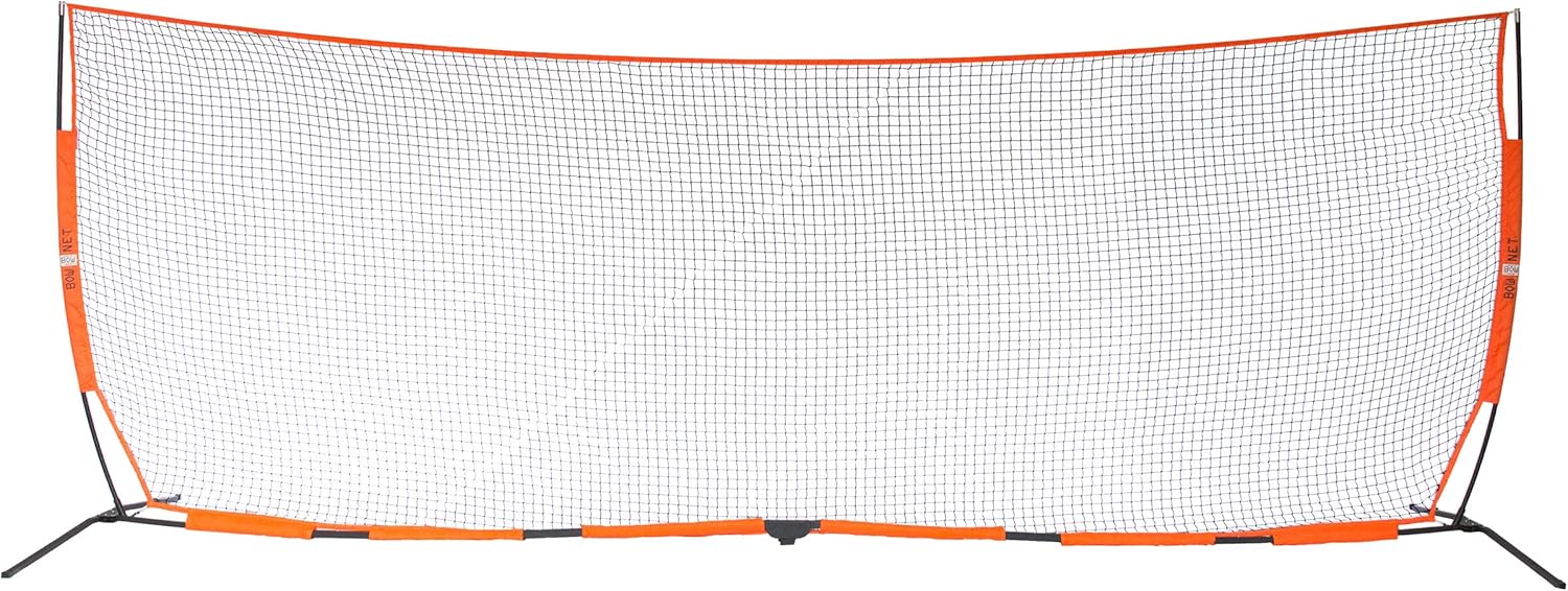 Bownet Portable Barrier Net 21'6" x 8' - Foldable Sports Barrier for Soccer, Softball, Baseball - Collapsible Backstop for Soft Balls, Soccer Ball - Ideal for Sports Enthusiasts