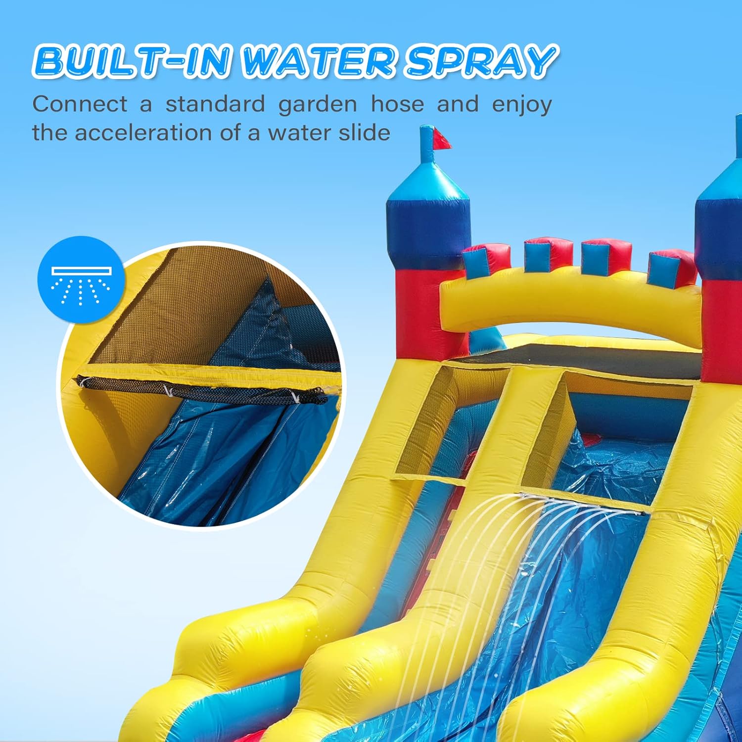 JOYMOR Commercial Grade Inflatable Water Slide with Splash Pool for Kids and Adults, 100% PVC Vinyl Inflatable Water Park for Outdoor Fun Backyard with Air Blower (23 x 9 x 14ft)