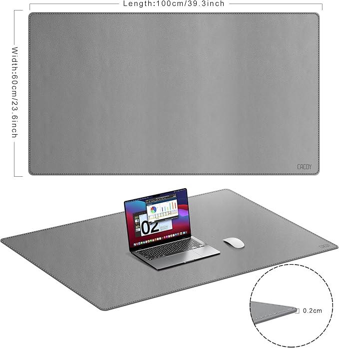 Cacoy 100x60 cm Alfombrilla Escritorio Cuero PU Grande XXL miniatura 3