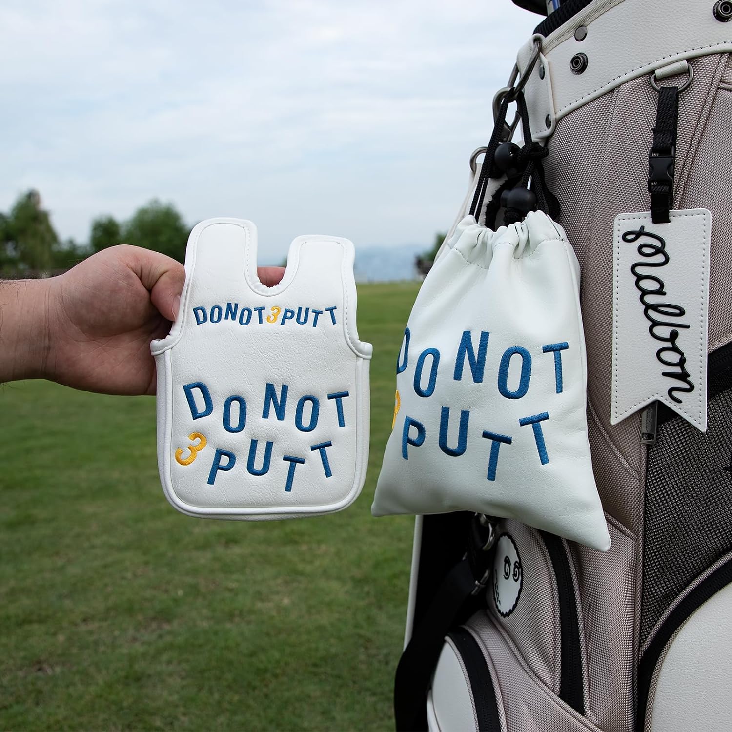 Golf Valuables Pouch - Leather Tee Pouch with Drawstring Closure Golf Gifts | Advanced Embroidery Golf Ball Handbag Portable Golf Ball Pouch Golf Accessories for Men Women