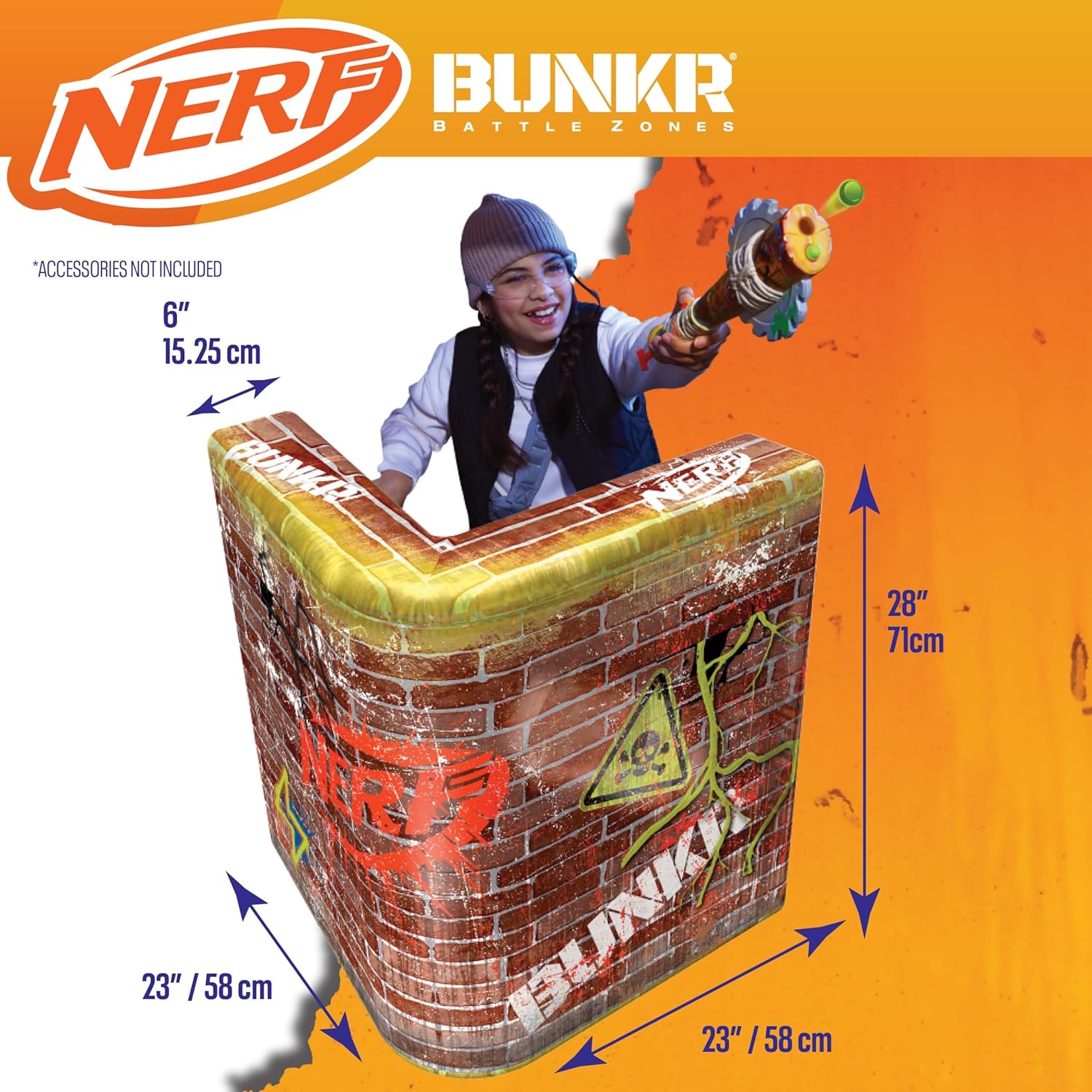NERF BUNKR Zombie Last Stand Inflatable Battle Zone – Set of 3 Zombie-Themed Inflatables for Nerf War & Laser Tag – Indoor and Outdoor Obstacle Cover for Blaster Combat Games Last Stand (Set of 3) image 3 of 7 B08BL6WCKF