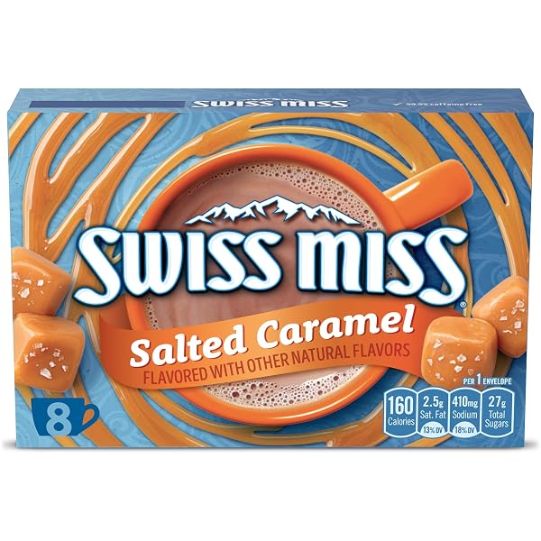 Swiss Miss Salted Caramel Flavored Hot Cocoa Mix, 1.38 oz pack of 8