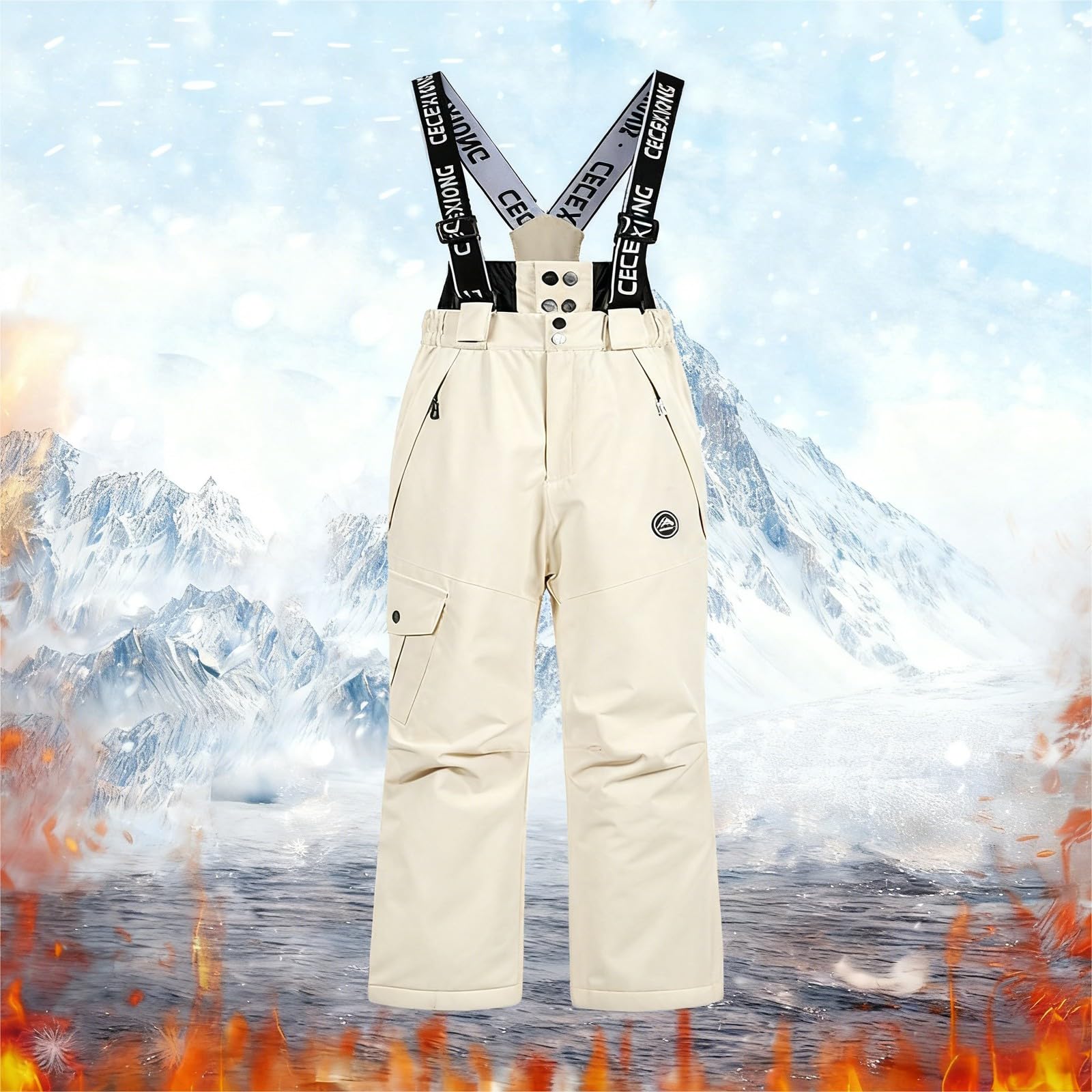 Generisch Pantalon de neige pour enfants : pantalon de ski garçon imperméable pantalon d'hiver thermique pantalon de snowboard grandes tailles pantalon de randonnée à ski longue combinaison de ski