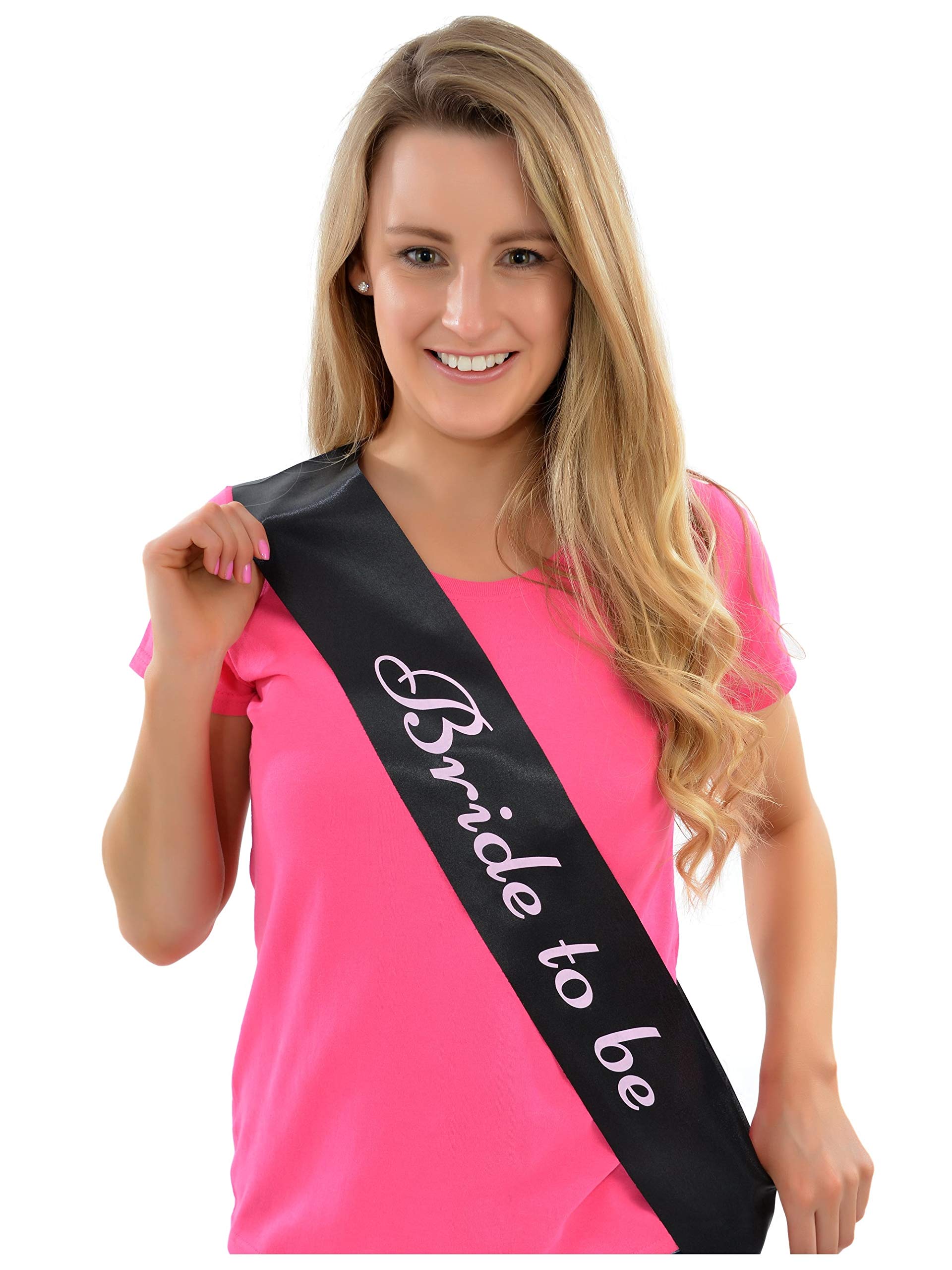 Hen Party Superstore Bride To Be Sash Black With Pink Writing