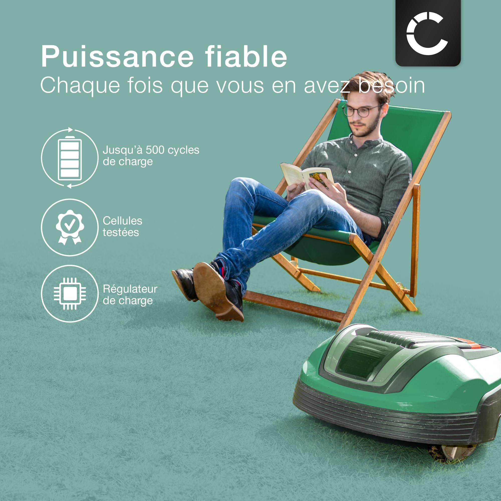 CELLONIC 1x Batterie pour Jardin Compatible avec Husqvarna Automower Limited Edition 2020, Compatible avec Gardena Sileno Minimo 250, Sileno Life 750, Husqvarna 584 84 28-02 - (2500mAh, 18V)