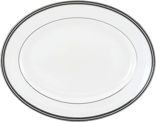 Kate Spade New York Union Street - Bandeja ovalada de 13 pulgadas, 3.15 libras, color negro