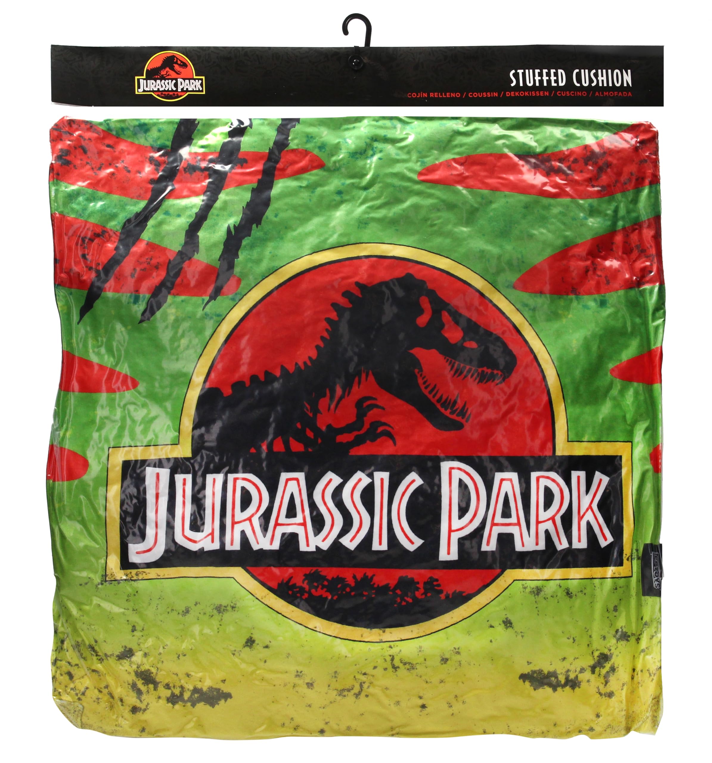 SD TOYS - Cuscino quadrato con logo auto Jurassic Park - Imballaggio sottovuoto - Misure 45 x 45 cm