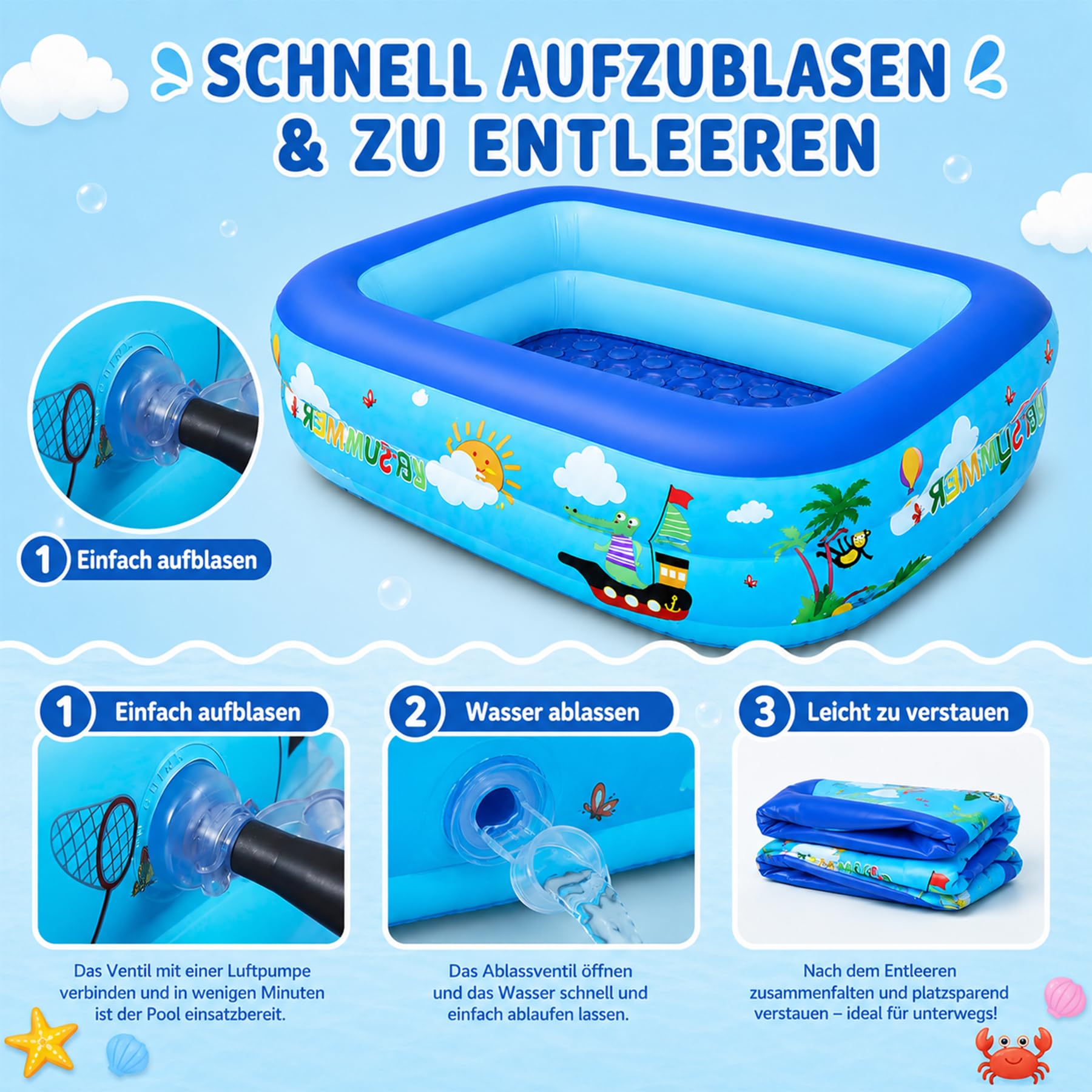 Opblaasbaar Zwembad - Kinderzwembad - Kinderbad - Bad - Zwembadje - 3 Opblaasbaar Zwembad - Kinderzwembad - Kinderbad - Bad - Zwembadje - 3