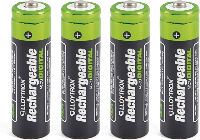 LLOYTRON NiMH Rechargeable AccuDigital Batteries / AA Size / 1300mAh / 4 Pack - B012