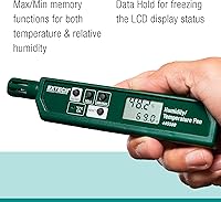 Vista 6 de Extech 445580 Bolígrafo de humedad y temperatura con sensor de respuesta rápida, memoria mínima/máxima, pantalla LCD dual, higrómetro de bolsillo