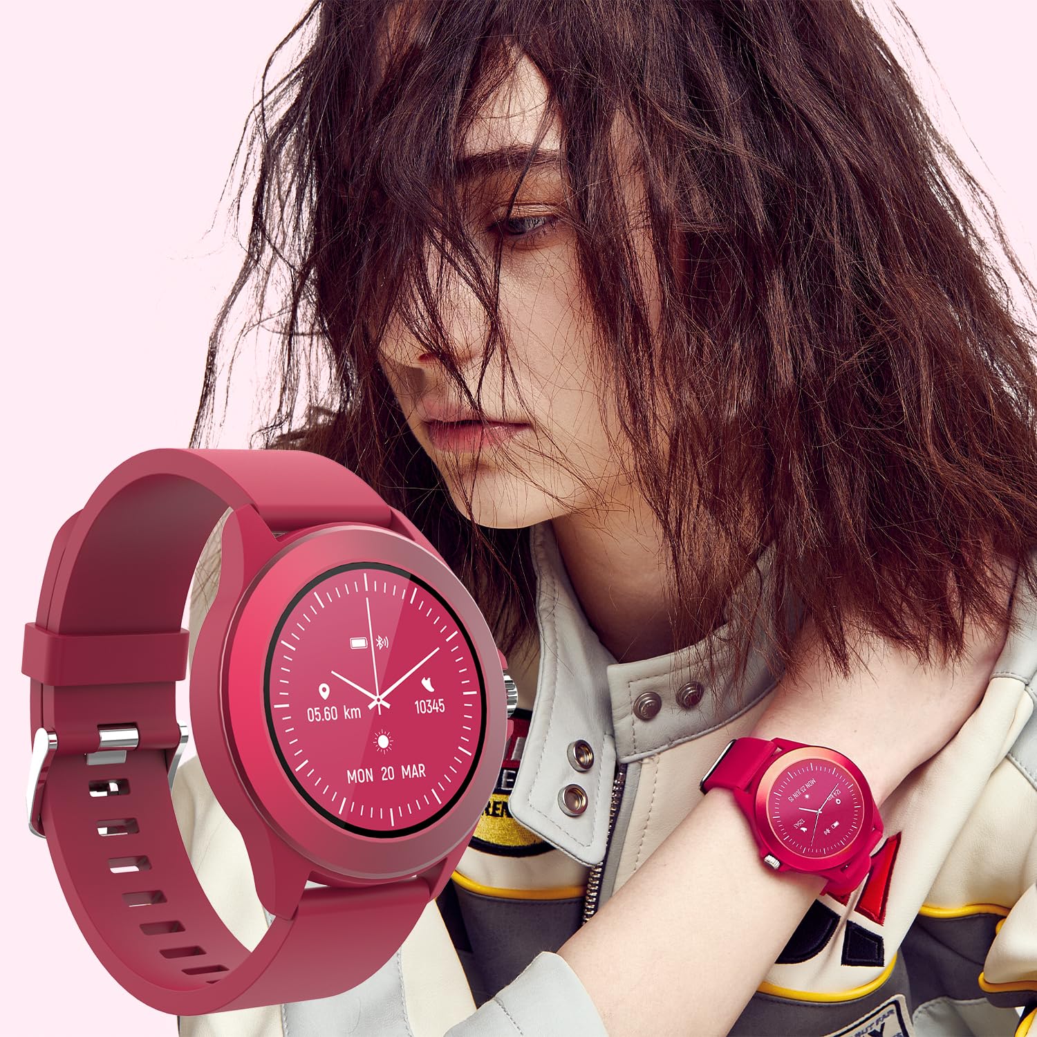 Forever Colorum CW-300 Montre connectée étanche IP68 avec podomètre, Moniteur de Sommeil, Compteur de Calories, Longue durée de Vie de la Batterie, Montre de Sport Android/iOS pour Homme et Femme,