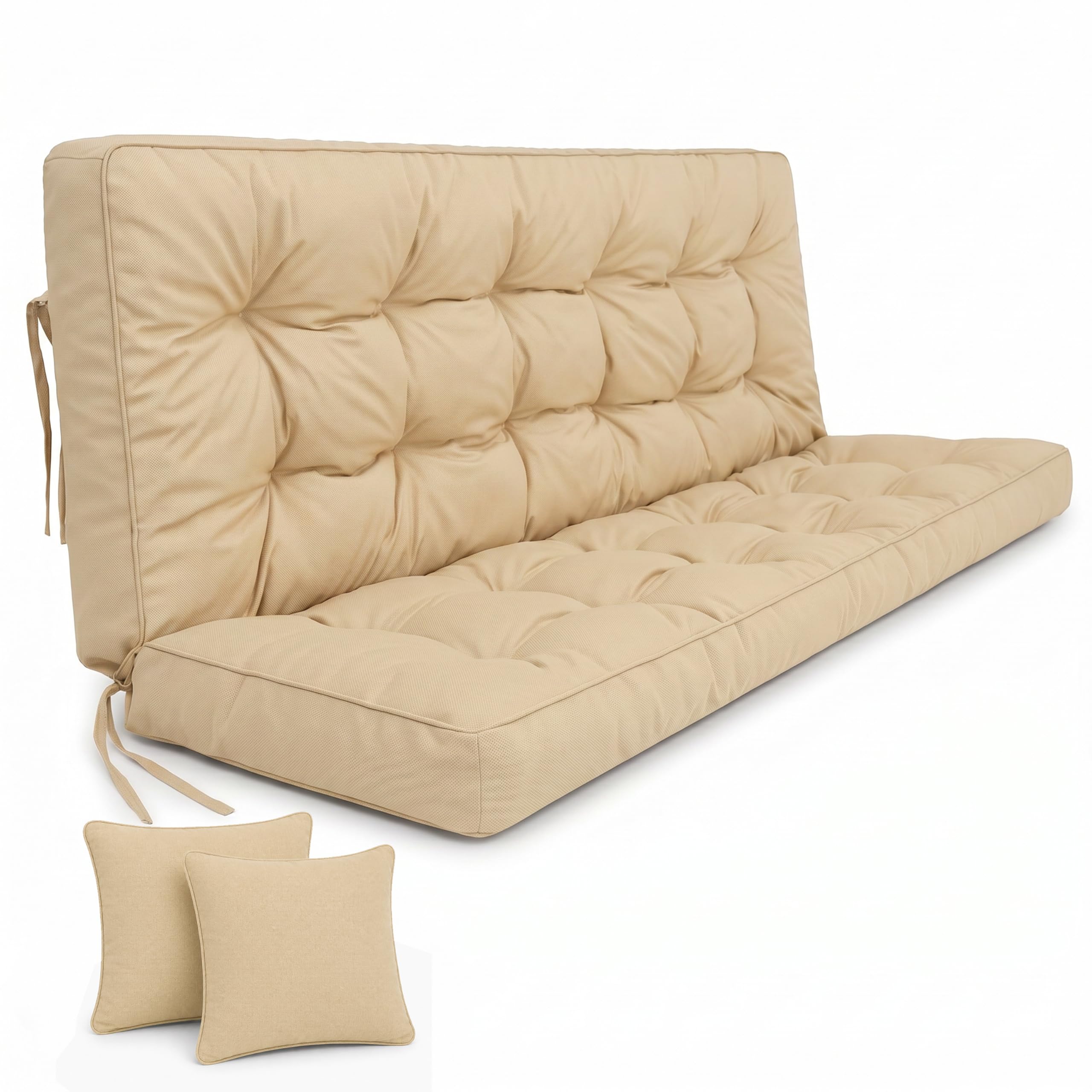 POKAR Coussin Balancelle Extérieur 180 cm | Salon de Jardin | Beige