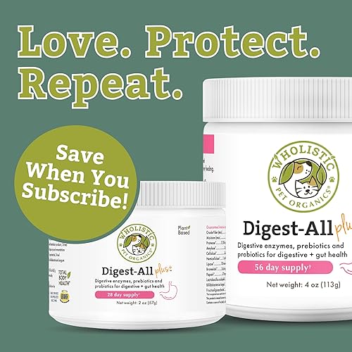 Miniatura 2 de Wholistic Pet Organics Probióticos para perros y enzimas digestivas apoya la salud intestinal del sistema inmunológico probióticos para mascotas