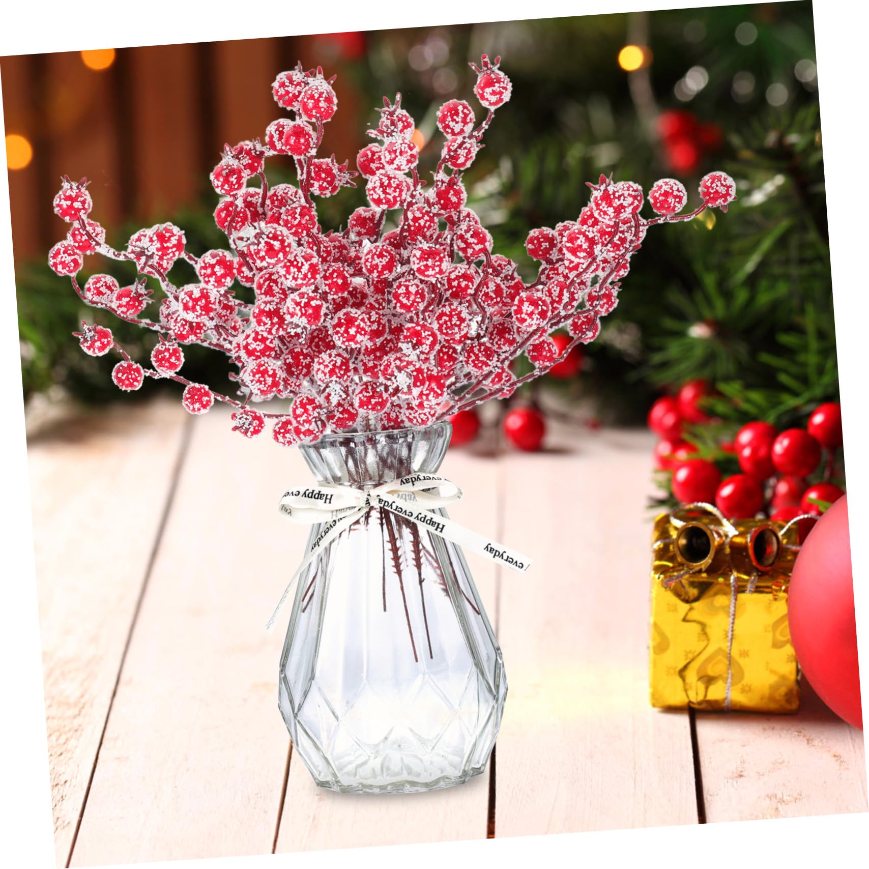 VALICLUD 10pièces Baies De Houx Miniatures Rouge Lot pour Décoration De Noël Et Événements