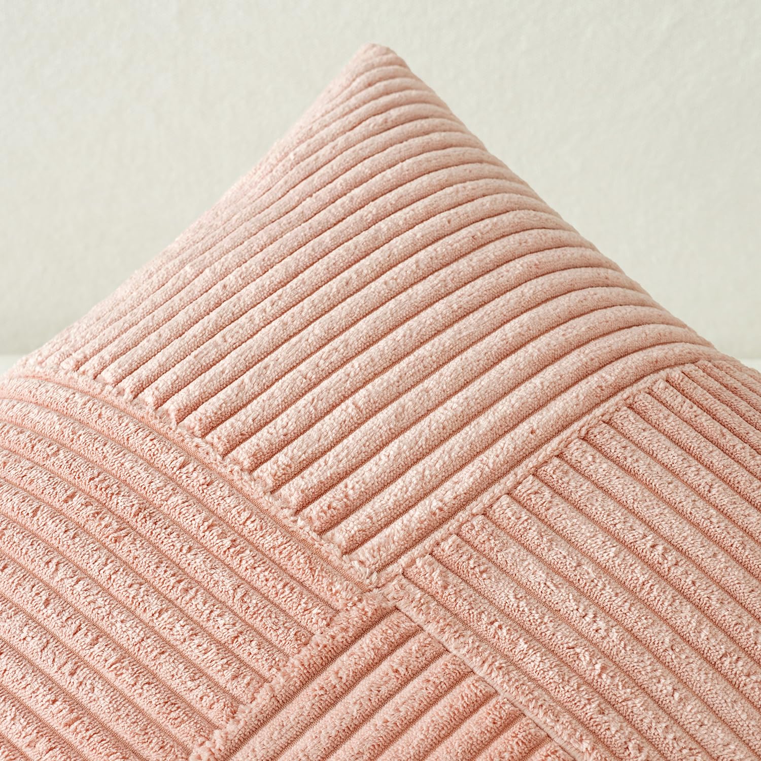 MIULEE 2er Set Kissenbezug 45x45cm Rosa Kordvelours Kissenhülle sofakissen – Ansicht 6