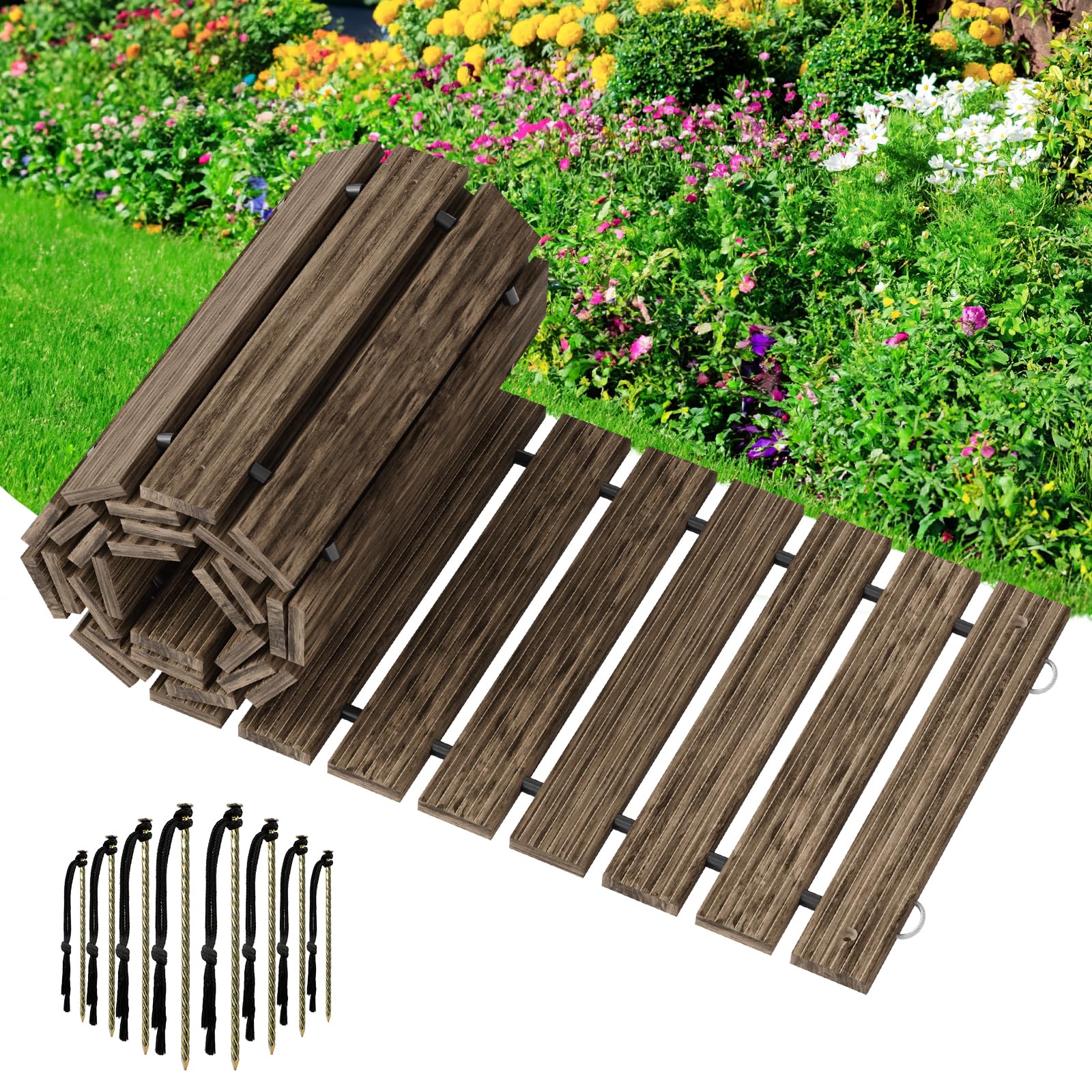 Amazer Wooden Garden Pathway Pavers