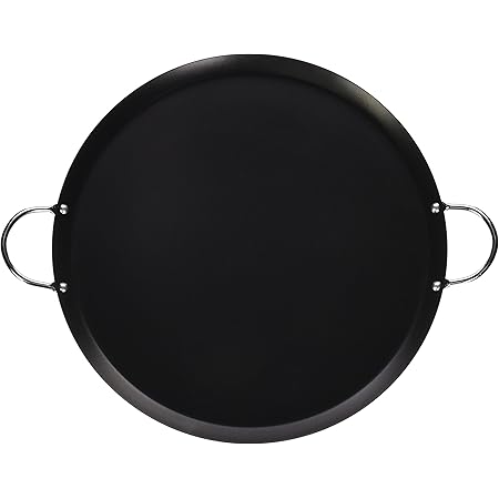 IMUSA USA 14" Nonstick Carbon Steel Small Round Comal with Metal Handles, 13.5-Inch
