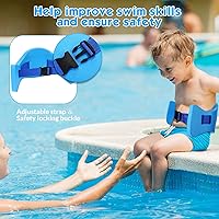 Vista 3 de Wettarn Cinturón de natación para niños con correa ajustable, cinturón de flotabilidad de EVA para niños y jóvenes, cinturón de natación