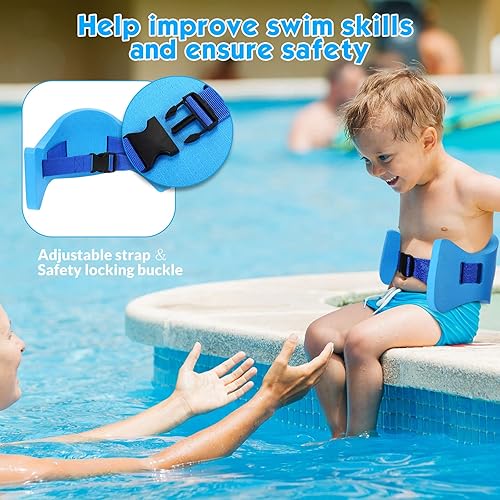 Miniatura 3 de Wettarn Cinturón de natación para niños con correa ajustable, cinturón de flotabilidad de EVA para niños y jóvenes, cinturón de natación