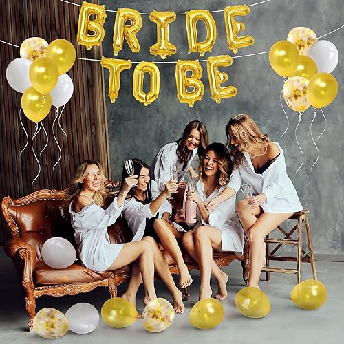 Miniatura 8 de Kit de decoración de despedida de soltera de 28 piezas para novia, decoración de despedida de soltera, fiesta de compromiso, globos, banda, cortina