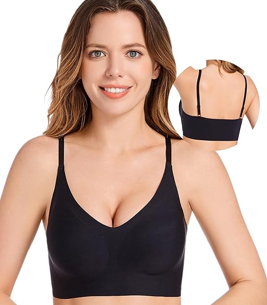 PRETTYWELL Comfortable Bras, Seamless Wire Free Everyday Bras for A to