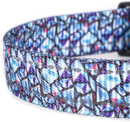 Miniatura 5 de QQPETS Collar reflectante para perro estampado de nailon suave, bonito patrón ajustable para hembras y machos, cachorros, extra pequeño, mediano y