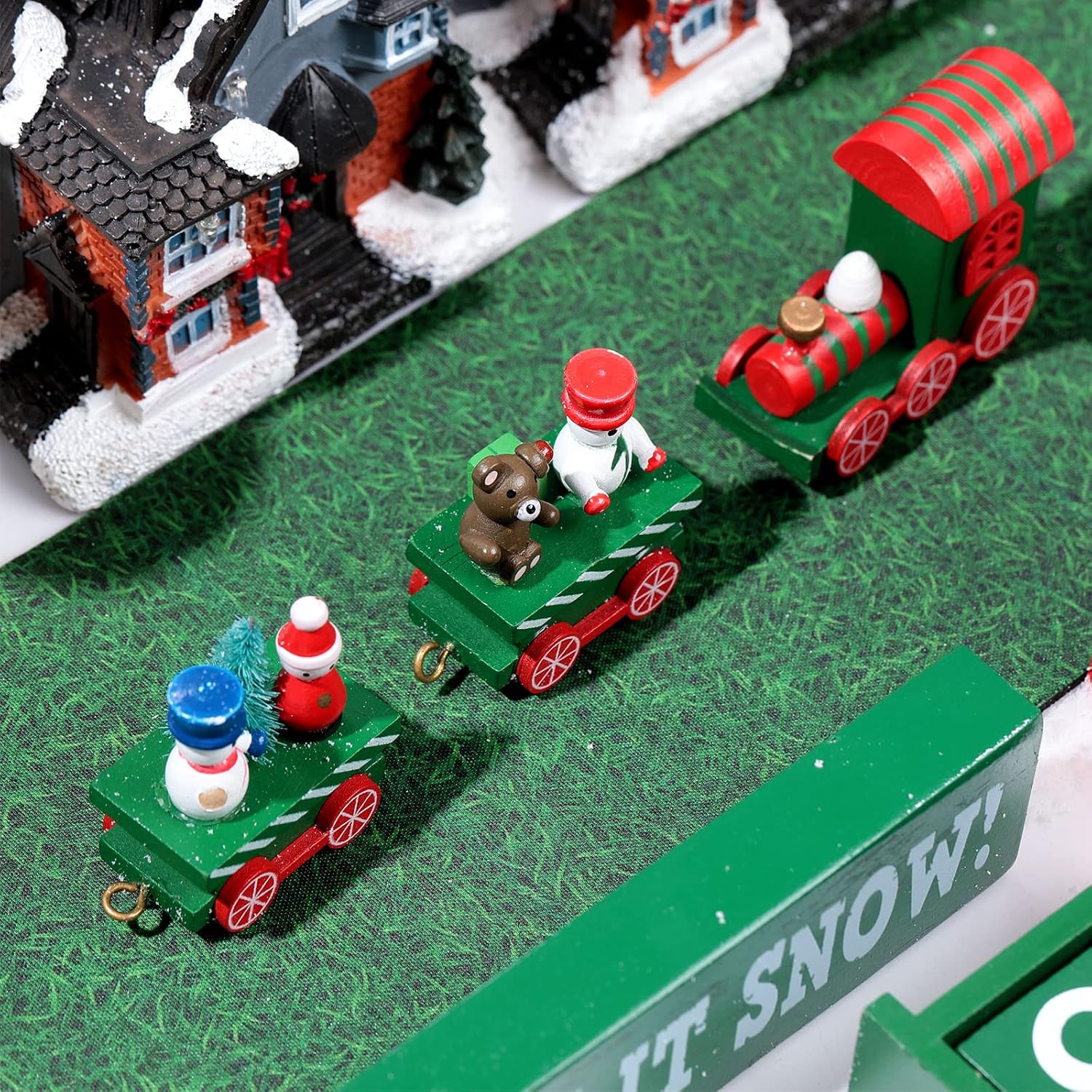 Marspark Christmas Village Street Mat 5x50 Inch, Grass Style