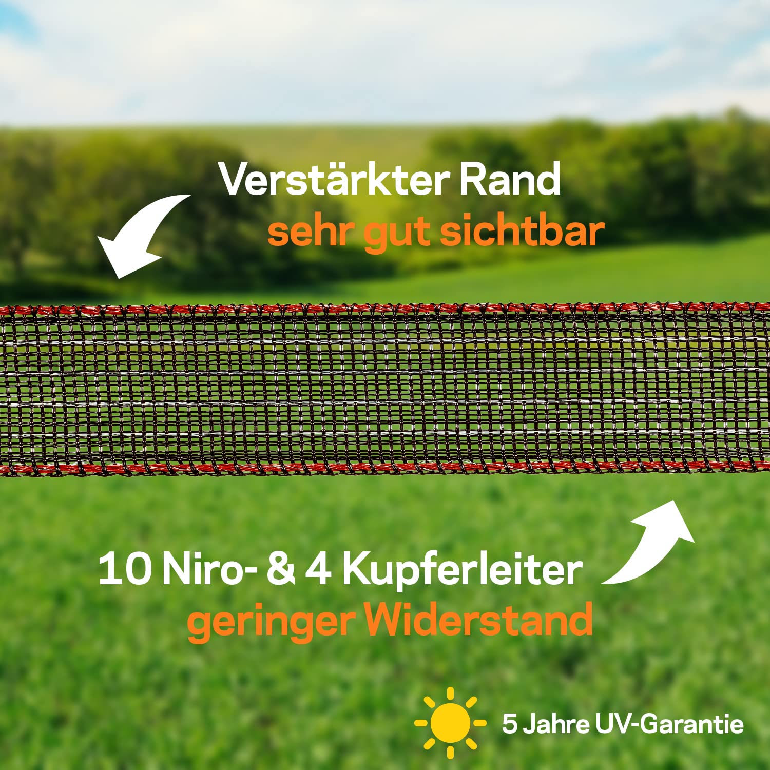 Gallagher Pferdezaun-Breitband TurboStar (terra) - 200 m/40 mm - UV-stabil und witterungsbeständig - Ausgezeichnete Sichtbarkeit