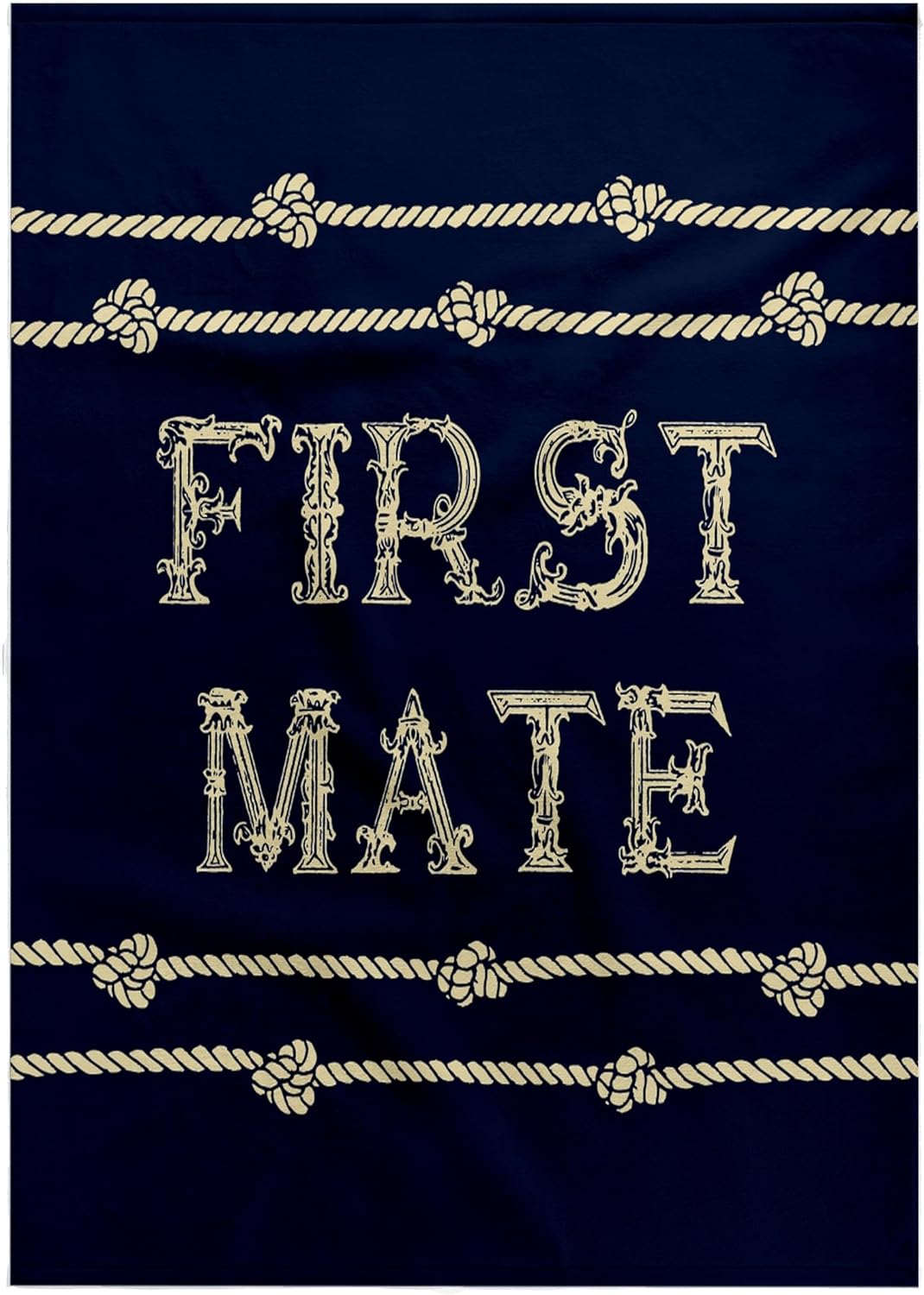 3dRose Knotted Rope and Text First Mate in Ivory Over Navy Blue 22x30 Bath Hand Pool Towel