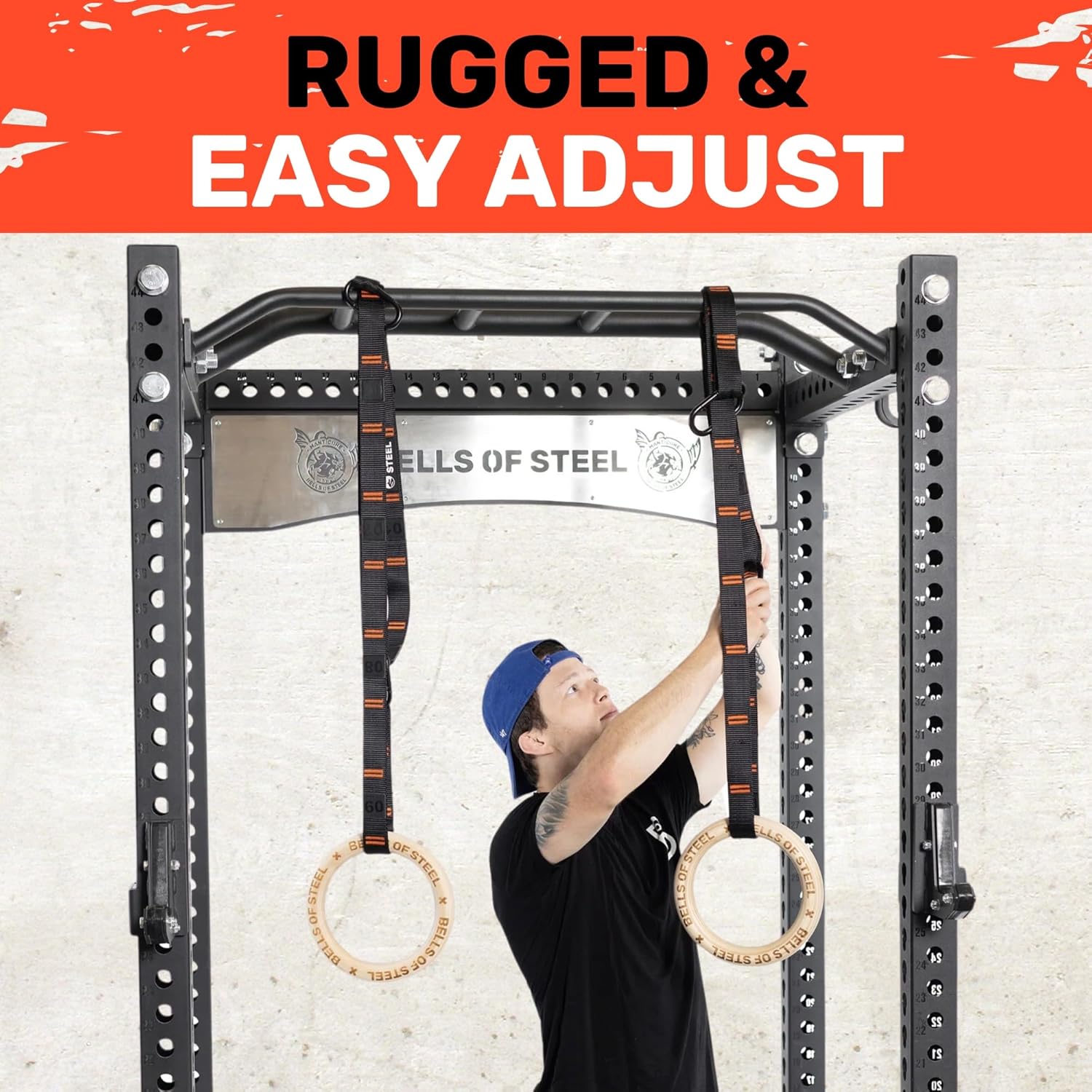 Bells of Steel Calisthenics Fitness Ring Gymnastics Rings for Pull-Up, Wooden Exercise Ring for Men, Women, Olympic Gym Rings, 440lb Weight Capacity, Pair
