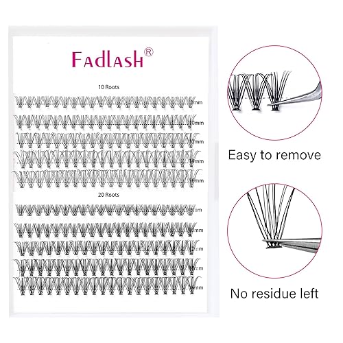 Vista 177 de FADLASH Kit de extensiones de pestañas individuales, racimos de pestañas individuales, pegamento y sellado, removedor de pegamento de pestañas