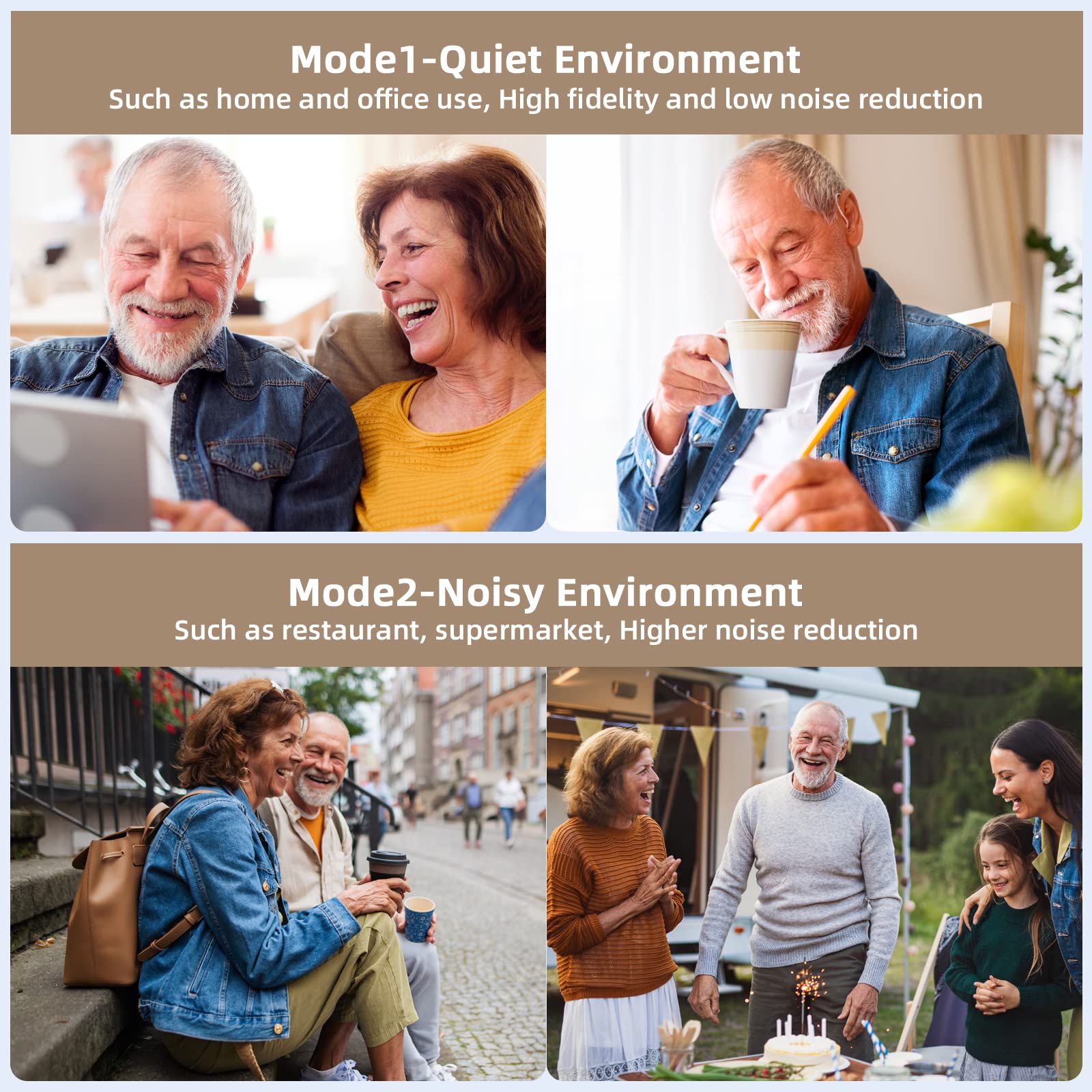 Audífonos para personas mayores y adultos, amplificador auditivo detrás de la oreja (BTE) con chip digital DSP y cancelación de ruido dual, amplificador auditivo digital con base de carga (par) 8