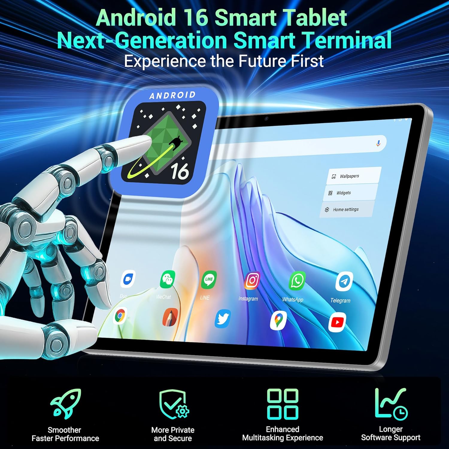 11 Inch Tablet Android 16 Tablet with Gemini AI, 2K FHD Display Tablets, 36GB RAM 256GB ROM, Octa-Core T615, 2-in-1 with Keyboard, 8000mAh,5G WiFi&16MP Camera, Widevine L1 for Stream Gray