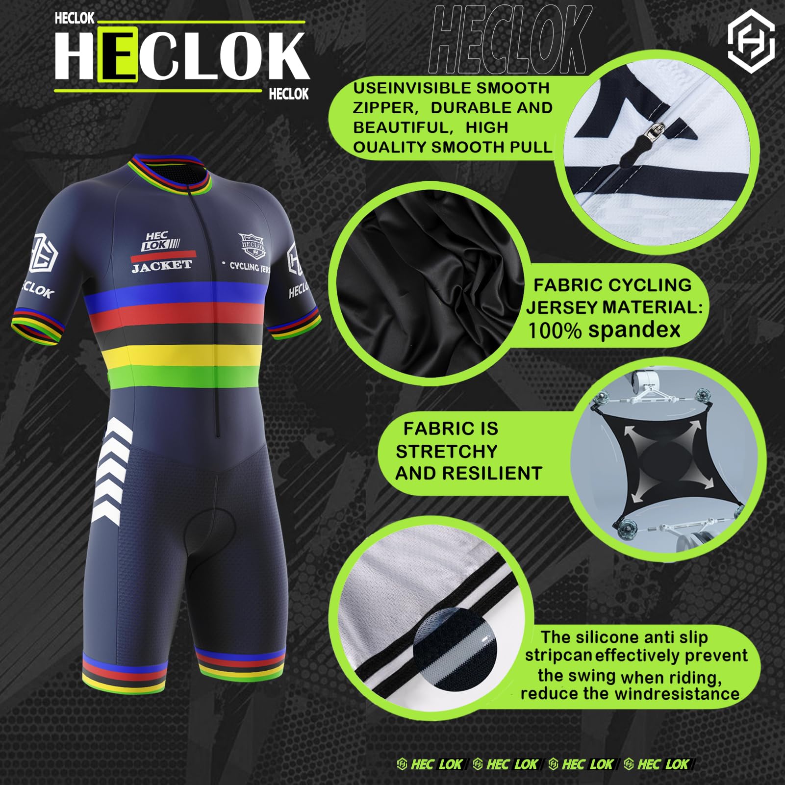 Skinsuit Cyclisme Homme Manches Courtes – 9D Gel, 3 Poches