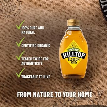 Hilltop Honey - Organic Blossom Honey - Squeezy Bottle - 720g