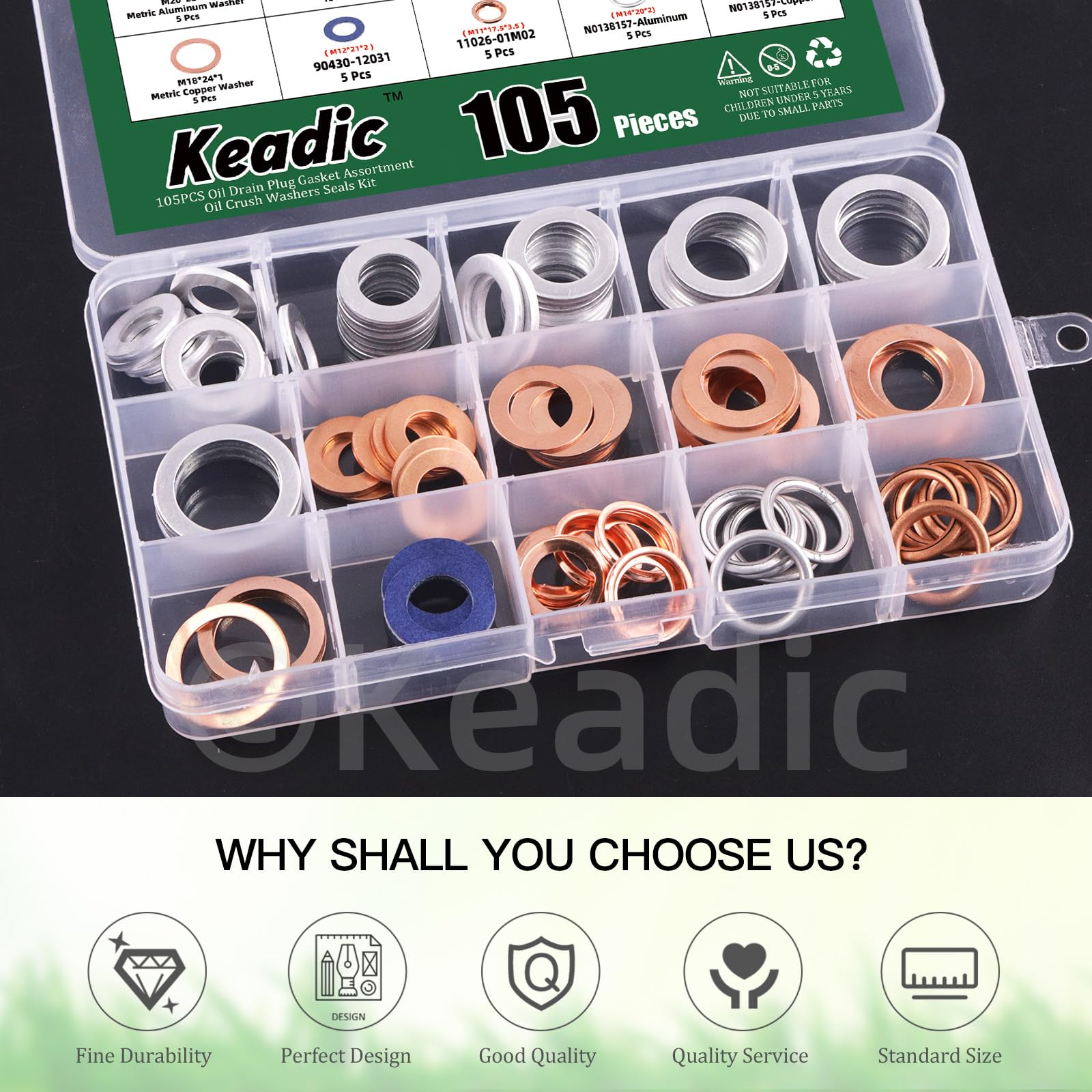 CT2907 - 534pc Oil Drain Plug Screws & O-Ring Set - Neilsen Tools - Foto 5