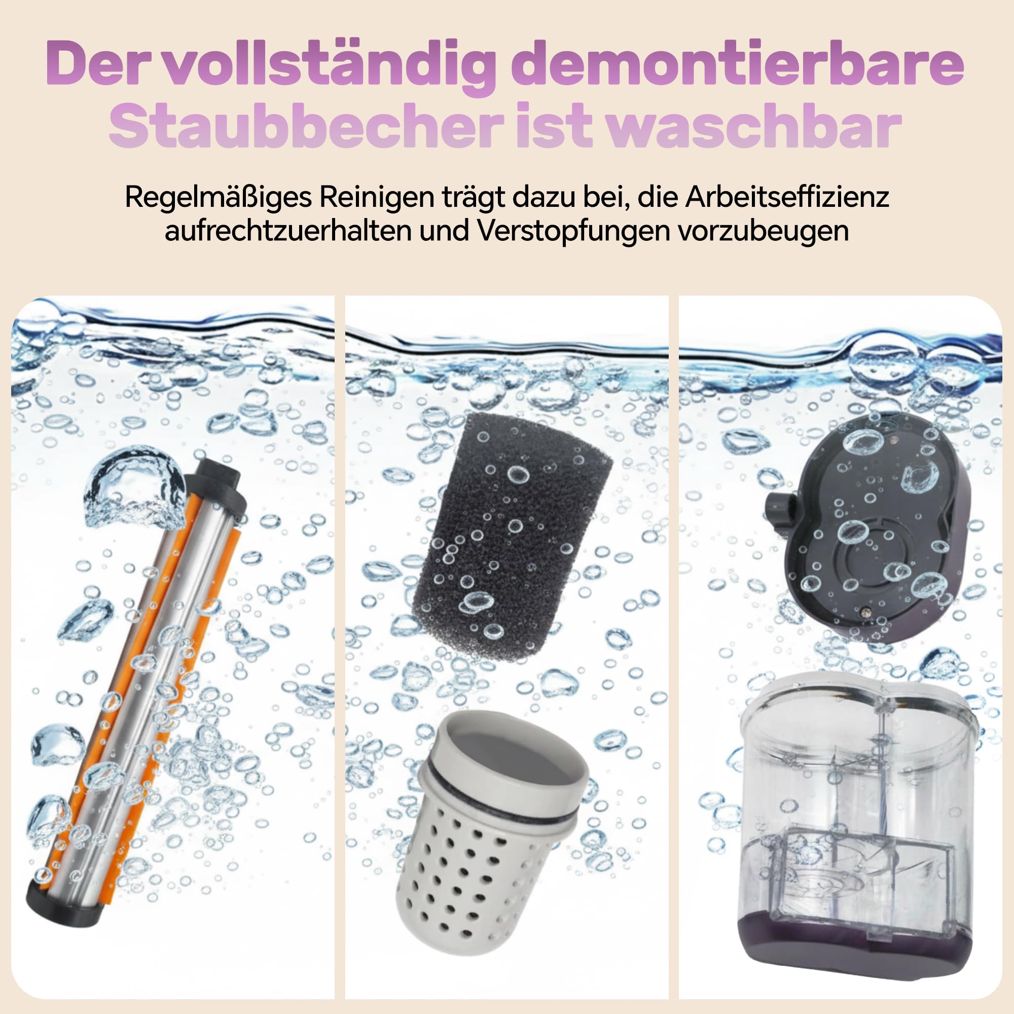 UV-C Milbensauger: Entfernt Milben & Allergene für Allergiker | 65℃ Heißluft, 3-in-1 Matratzensauger 400W, 16000Pa Saugkraft, 12.000 Schläge/min, 5m Kabel, 350ml Staubbecher