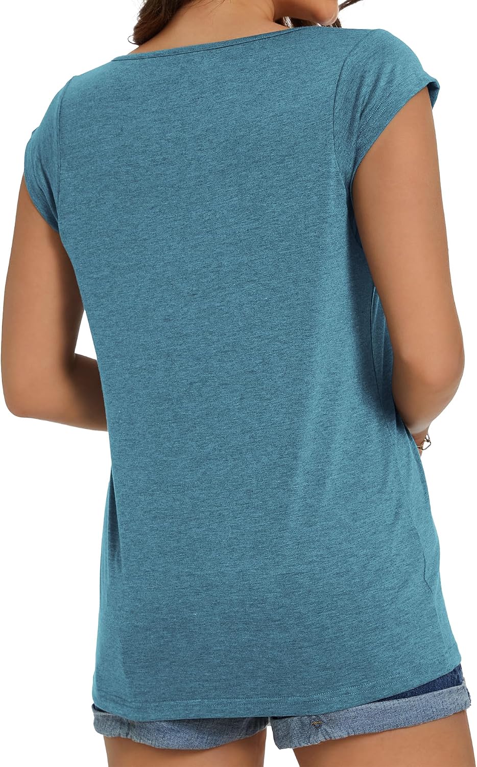 Womens Summer Tops Casual Loose Cap Sleeve T Shirts Basic Dressy Tees Blouses 2026 image 2
