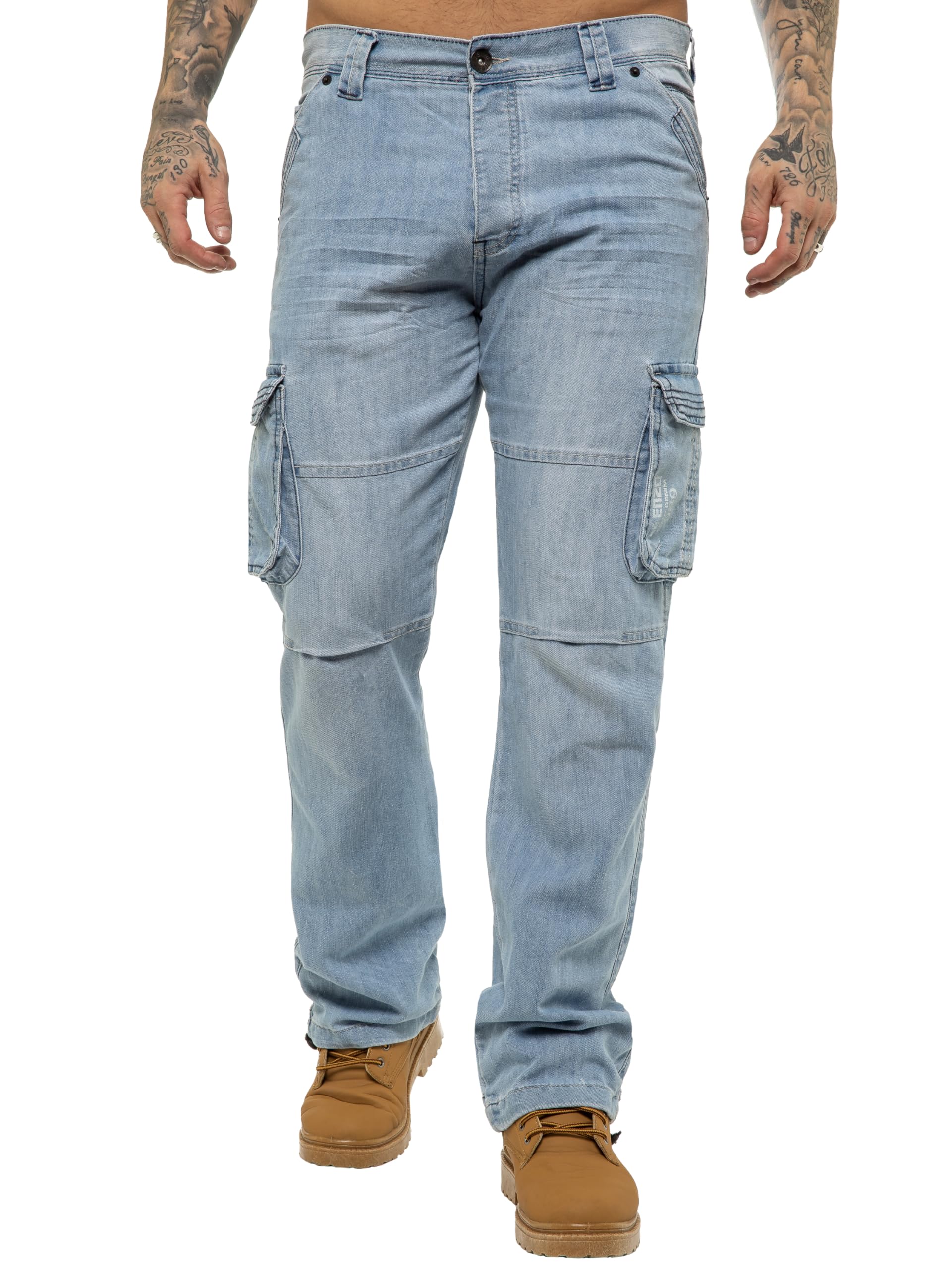 Pantalon Cargo Jeans Coupe Classique Coton Homme avec 6 Poches
